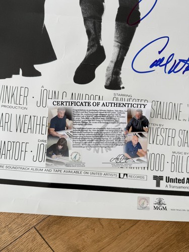 Sylvester Stallone Cast Autographed ROCKY 24x36 Poster ASI Proof READ DESCRPTION - Picture 6 of 6