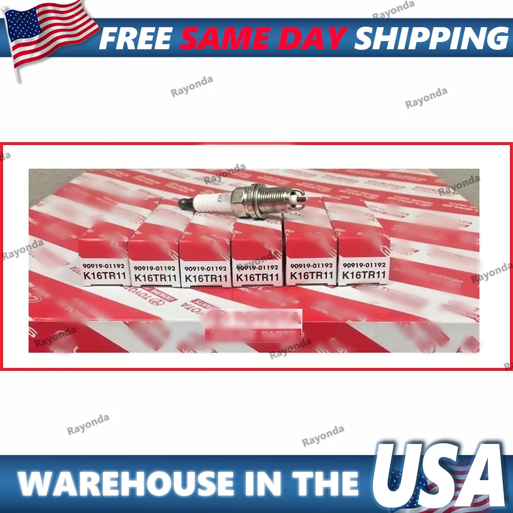 TOYOTA 4RUNNER, TACOMA, TUNDRA, T100 SPARK PLUG SET OF 6 GENUINE OEM 90919-01192