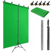 Yayoya-GreenScreen-Backdrop W/Stand-5ftx6.5ft w/Clamps
