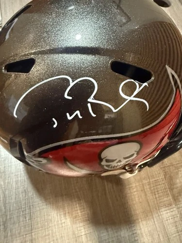 Tom Brady Autographed/Signed Buccaneers Full Size Replica Helmet Fanatics COA
