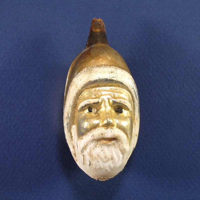 1915-1930 Vintage Santa Claus Christmas Tree Glass Ornament