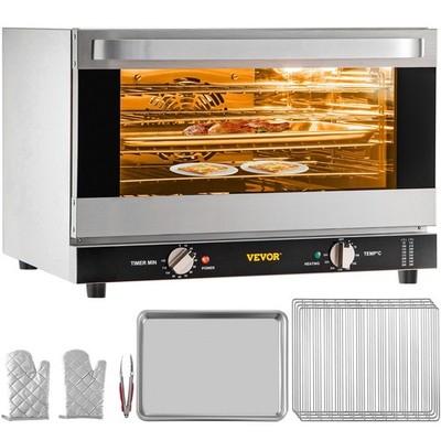 47L 1600W Convection Oven with 4 Racks and Non-Stick Baking Pan