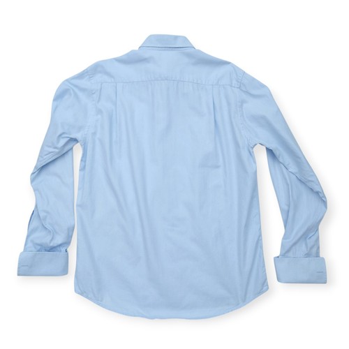 Yves Saint Laurent Dress Shirt Mens 15.5 Medium Light Blue French Cuffs W/ Logo - Picture 9 of 15