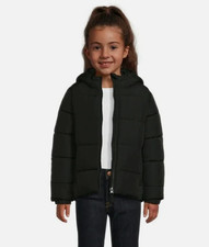 Swiss Tech Girls Midweight Black Hooded Puffer Jacket Winter Coat Sz S 6-6X NEW