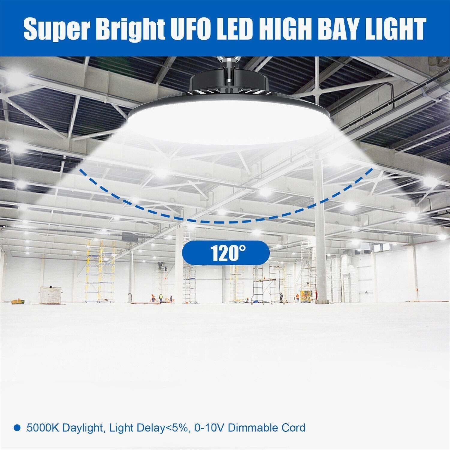5PACK 150W LED UFO High Bay Light Dimmable Commercial Warehouse Shop Barn Lamp