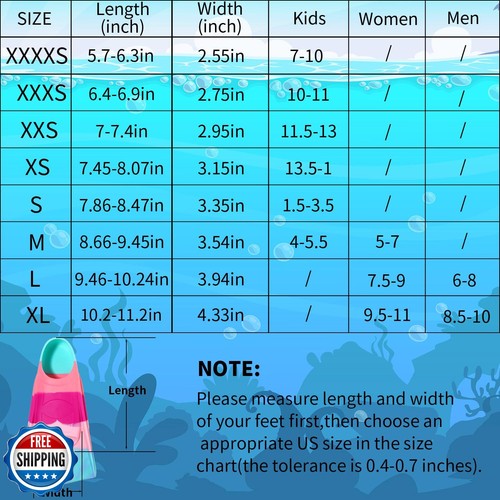 Azuunye Kids Swim Fins,Short Swimming Flippers,Swim Training Fins for Lap Swi - Bild 3 von 5