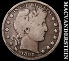1898 Barber Half Dollar- Silver- Scarce Better Date- No Reserve #K2878