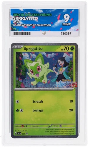 ACE 9 Sprigatito 191 2024 Black Star Promo Adventure Graded Card