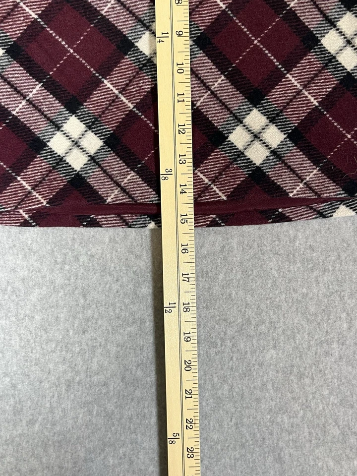 Flannel Plaid Burgundy & White Lined Skirt Forever 21 Women's - Image 3 of 4