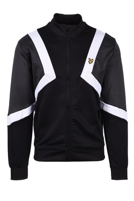 Lyle & Scott Mens Large Track Jacket Black Grey White Full Zip - NEW WITH TAGS