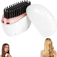 Electric Heating Hair Straightener Brush 3 Speed Mini Hair Straightening Comb US