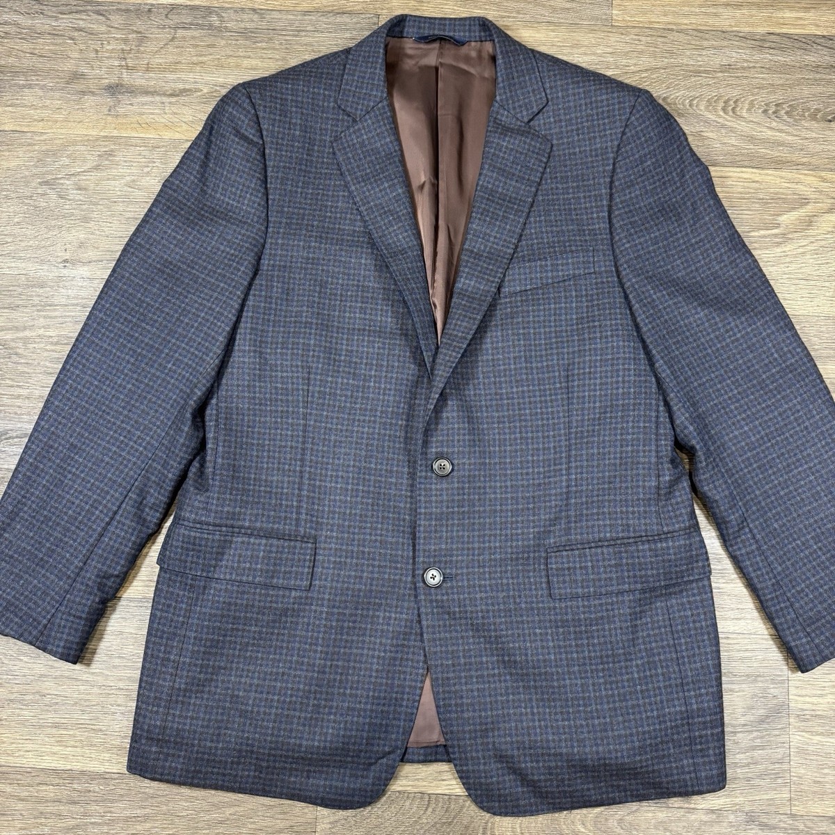 Mens 43 R Brooks Brothers Regent Fit Brown Blue Reda Wool
