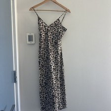 NWT Quince Women's XS Leopard Silk V-Neck Cami Spaghetti Strap Washable 