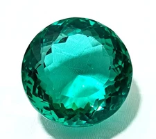 Ocean Blue 121.80 Ct GIE Certified Topaz Round Cut Brazilian Flewless Gemstone