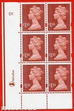 SG. Y1746. �1.50 Red Brown DLR. An UNMOUNTED MINT cylinder " D1 " block  B87788
