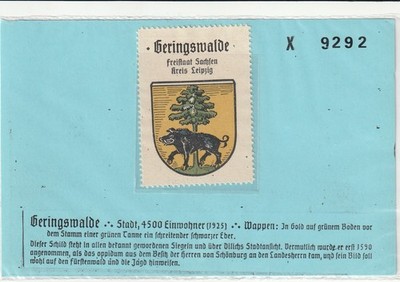 Advertising stamp coat of arms of Geringswalde/Saxony (A4370)