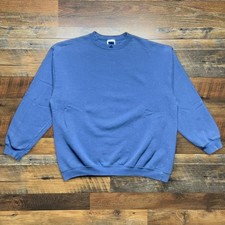 Vintage 90s Adidas Blue Sweatshirt Pullover Center Logo Size XL