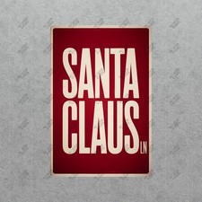 Vintage Style Santa Claus Metal Sign Christmas Decor Holiday Roadside 898097