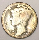 1919 Mercury Winged Head Dime 10 Cents Silver Coin