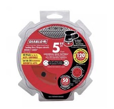 Diablo 5  120 Grit Sanding Discs 50 Pack Hook...