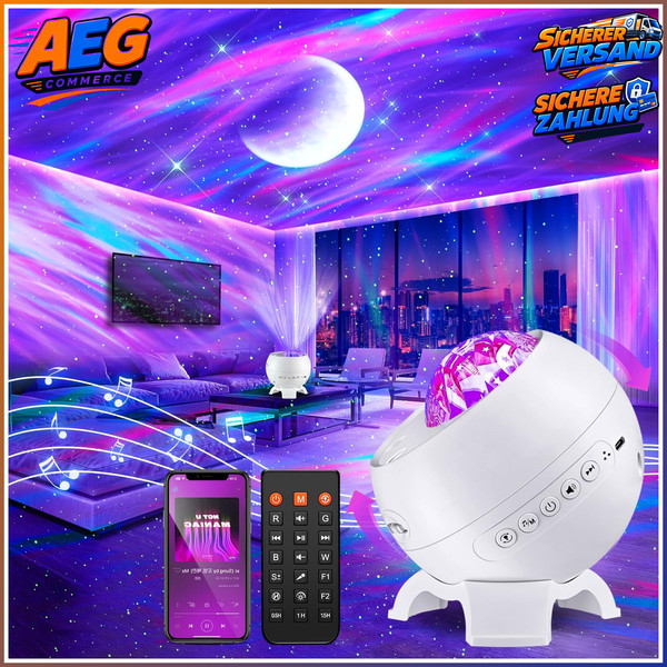 Sternenhimmel Projektor 180 Lichtmodi Aurora Lampe Mit Bluetooth FüR Kinder-image