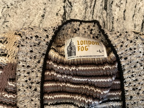 Maglione Cardigan Vintage London Fog Maglia 3D Multicolore L - Foto 6 di 9