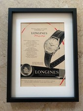 ◕ Vintage Under Glass Advertising Frame ◕ LONGINES FLAGSHIP Watch ◕ 40 x 30 cm ◕