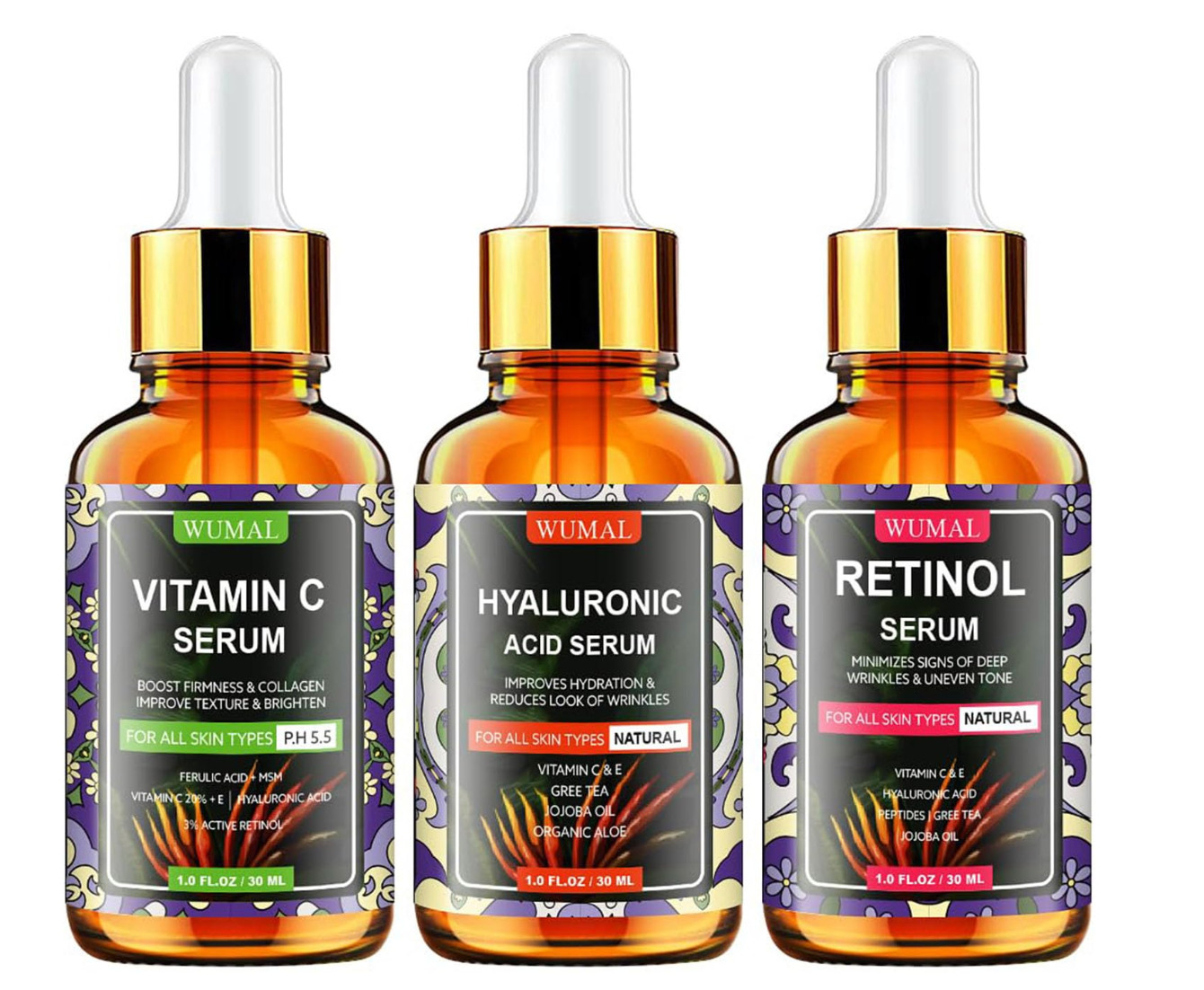 Set Anti Aging Skin Care(vitamin C + Retinol + Hyaluronic Ac