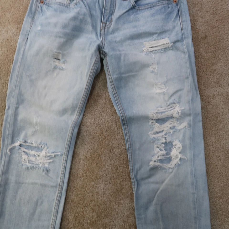 Pantalones de mezclilla American Eagle capri para mujer 2 azules Foto 2 de 4