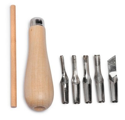 Meyco Linolmesser Set 5 teilig 1 bis 5 cm ideal für Linolschnitt und Gravur