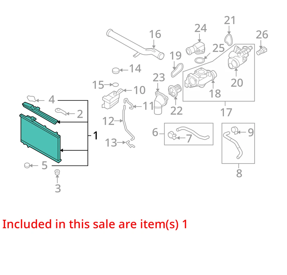 Radiator 6 Cylinder Fits 11-13 SORENTO 847432 Foto 2 de 4