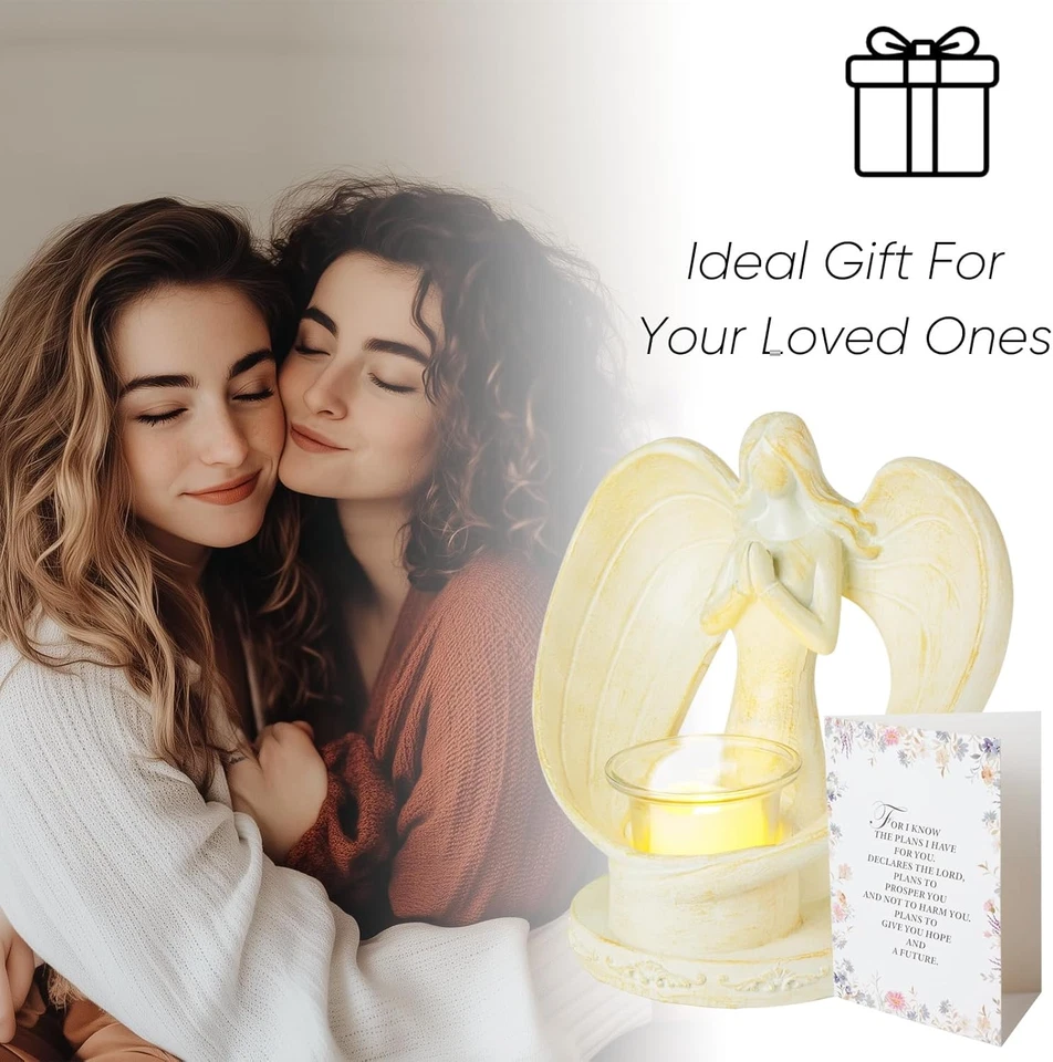 Ángel Regalos Oración Simpatía Candelabro Estatua Parpadeante LED Luces de Té Único Foto 4 de 4