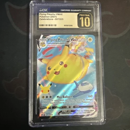 CGC 10 PRISTINE Flying Pikachu VMAX 2021 Celebrations 007/025 Holo Pokemon Card