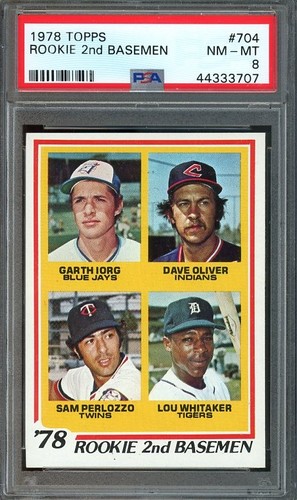 1978 Topps #704 Lou Whitaker RC NM-MT PSA 8 Rookie 2nd Basemen 5552