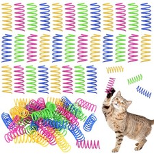 400pcs Cat Spring Toy, 2.1Inch Interactive Spiral Toy for Cats Kittens, Elast...
