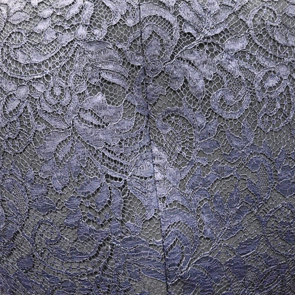 MONIQUE LHUILLIER | Midnight Navy Lace Long Gown Size 16 - Image 4 of 4