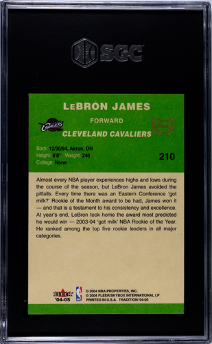 2004 Fleer Tradition LeBron James #210 Green SGC 8.5 - Picture 2 of 2