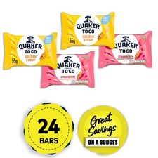 Quaker Oats Porridge To Go Golden Syrup Mix Berry Bars Bundle 24x55g