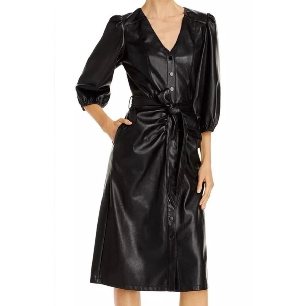 Faux Leather 3/4 Sleeve Sheath Dresses for Women for sale | eBay