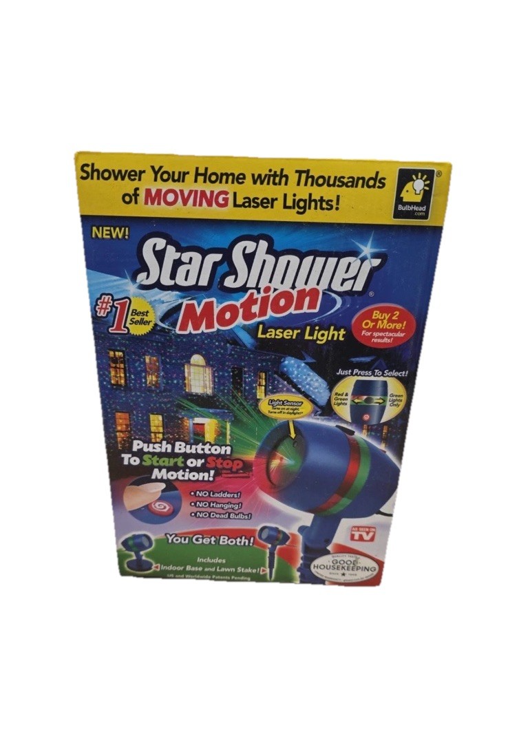 BulbHead Star Shower Motion Laser Lights Projector (10639-6) for