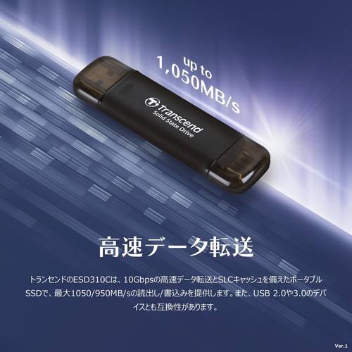 Transcend Portable SSD 1TB High Speed ​​Max 1050 MB/s Ultra Small, Lightweight 1 - Picture 3 of 7