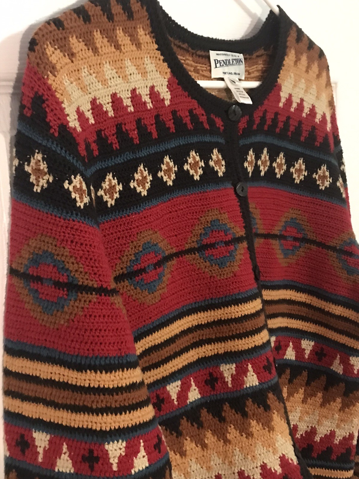 Pendleton Cardigan Sweater Aztec Native Southwest… - image 2