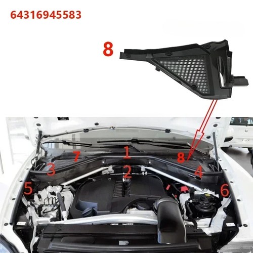 For BMW X5 X6 (E70 E71) LCI Hyb Car Engine Upper Compartment Partition Panel - Bild 25 von 29