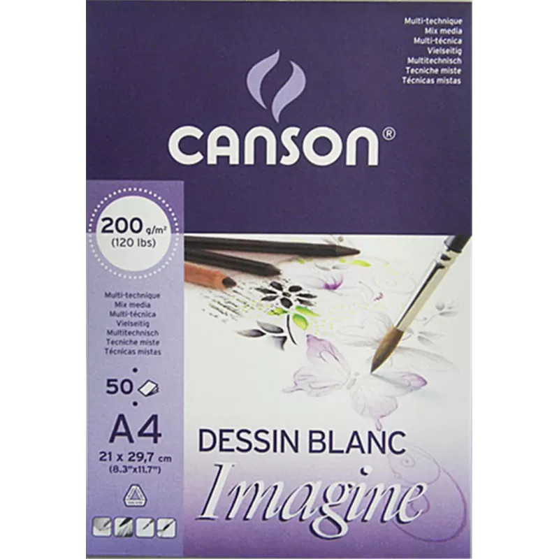 Blocco Imagine A4 50 Fogli 200 Grammi Collato 1 Lato | Canson