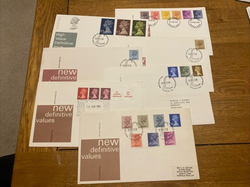 GB 1976-1983 Seven Definitive PO First Day Covers FDCs + Windsor FDI pmks - Picture 1 of 8
