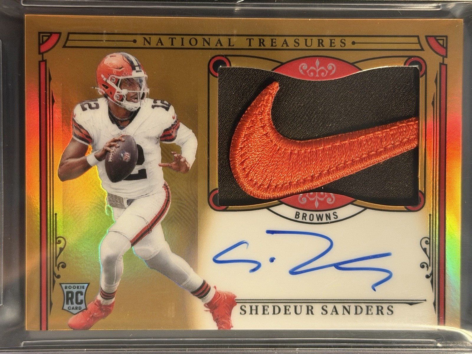2025 Panini National Treasures - Rookie Patch Auto- Shedeur Sanders #171. 3/10 view 4