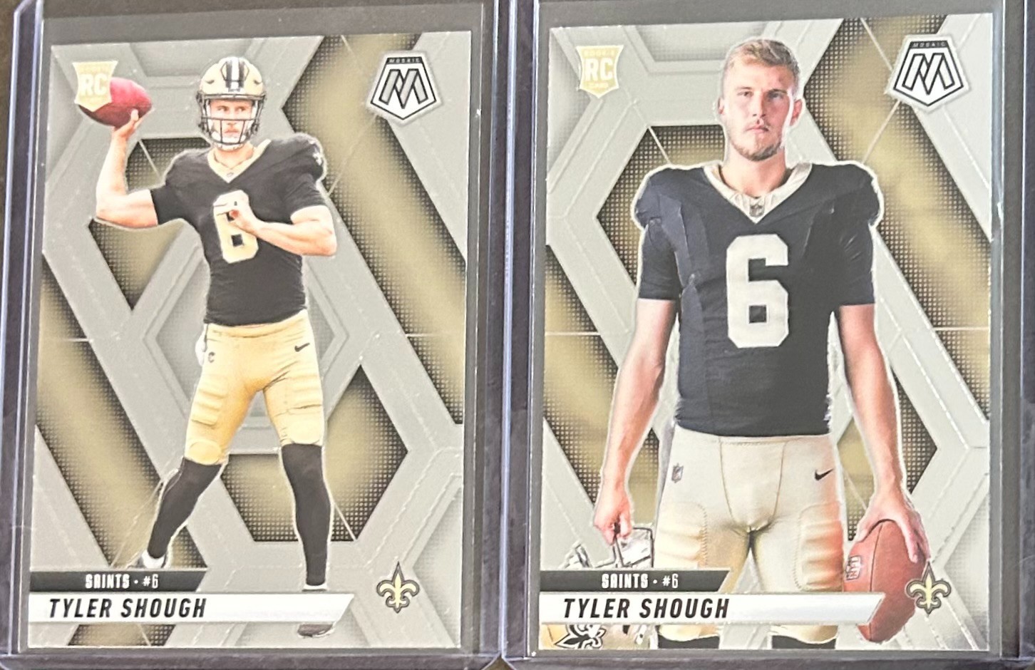 2025 Mosaic Football Tyler Shough 2 Card Rookie Base Trading Lot