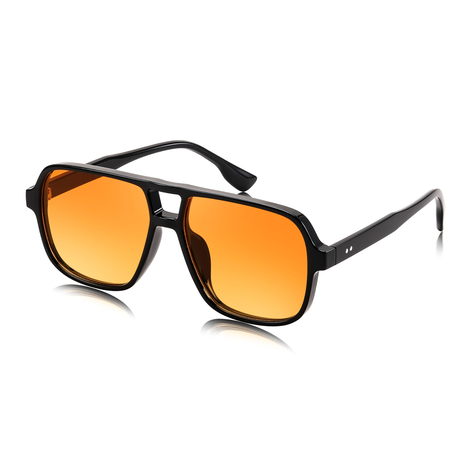Retro 70s Vintage Square Pilot Sunglasses for Women and Men Trendy Plastic Frame Sun Protection