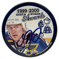 Chris Pronger Signed St. Louis Blues Hart Norris Trophy Hockey Puck LE 500 COA
