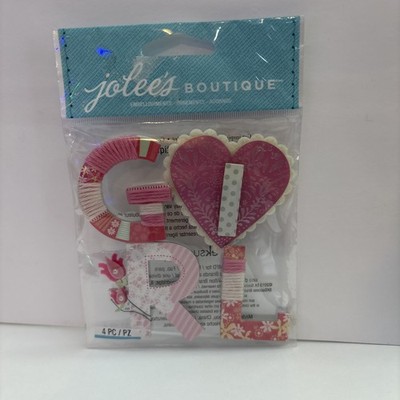 Jolee's Boutique Baby Girl Yarn Word Scrapbooking Stickers